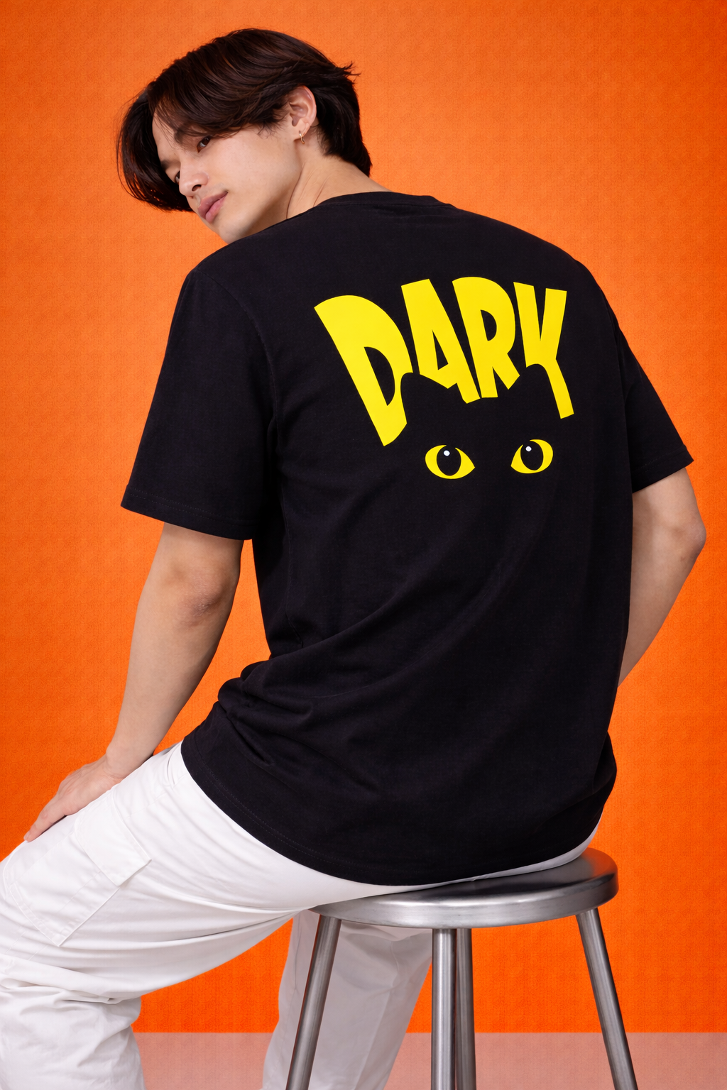 Dark Cat Eyes | Graphic Print | Oversized T-Shirt | Men
