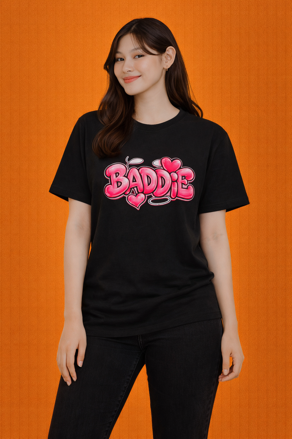 Baddie Heart Printed | Oversized T-Shirt | Women