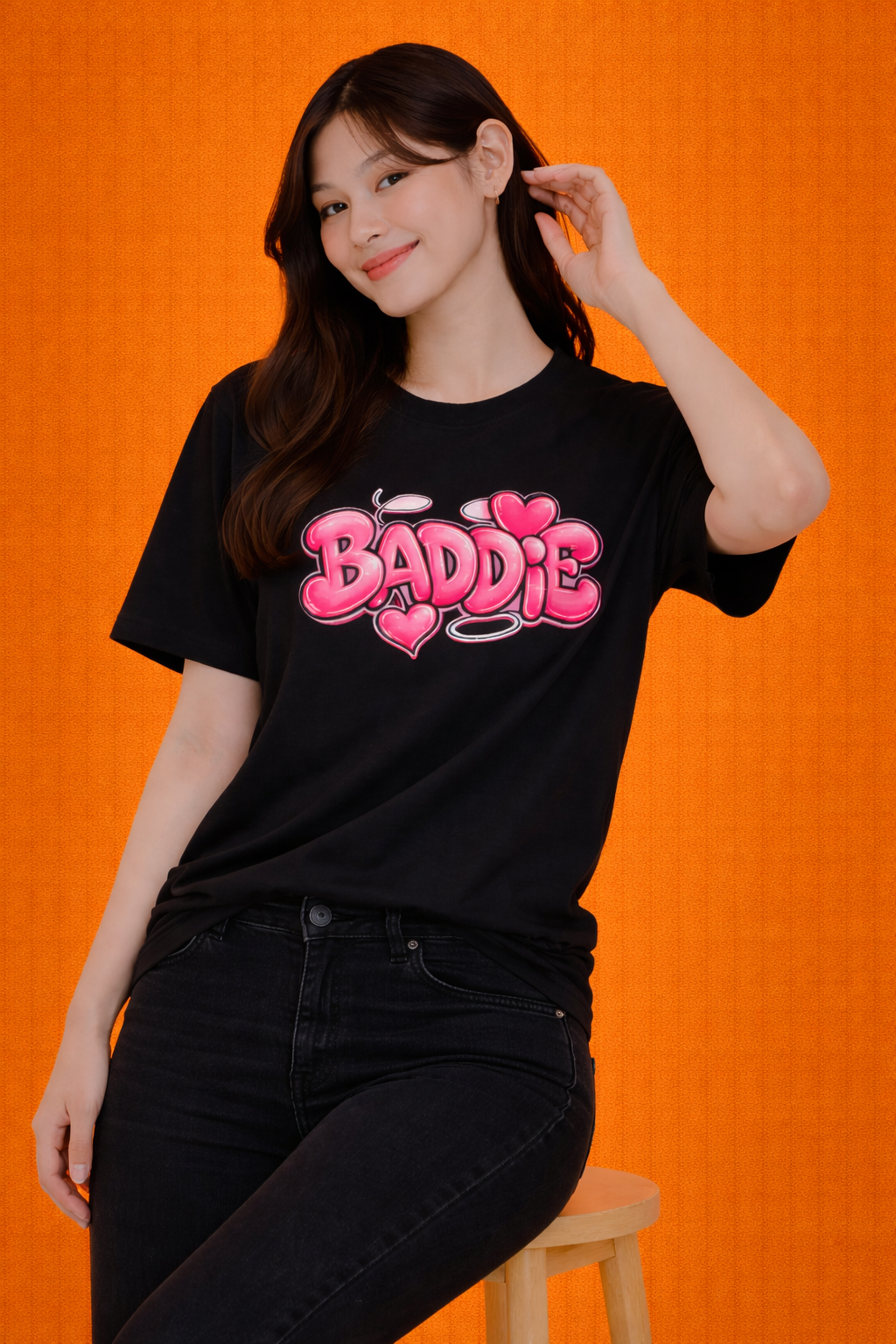 Baddie Heart Printed | Oversized T-Shirt | Women