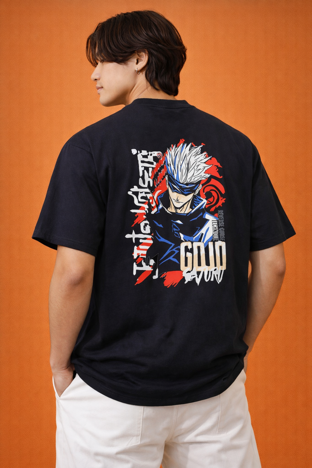 Anime Limitless Sorcerer | Back Print Oversized T-Shirt | Men