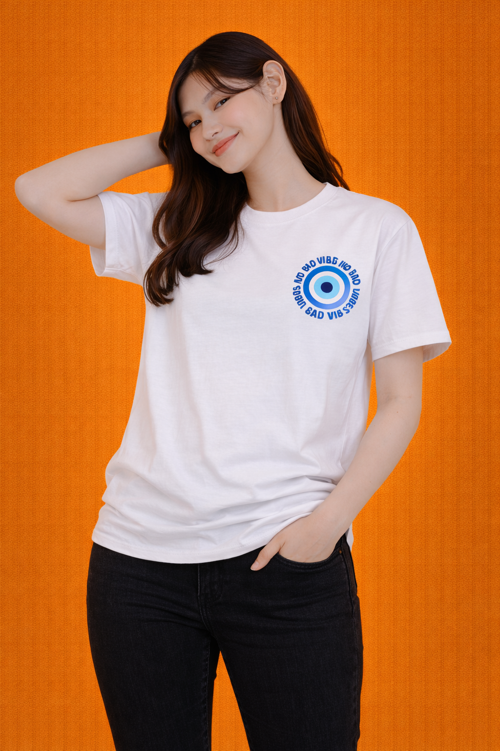 Evil Eye | White Oversized T-Shirt | Women