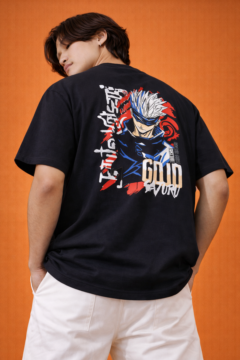 Anime Limitless Sorcerer | Back Print Oversized T-Shirt | Men