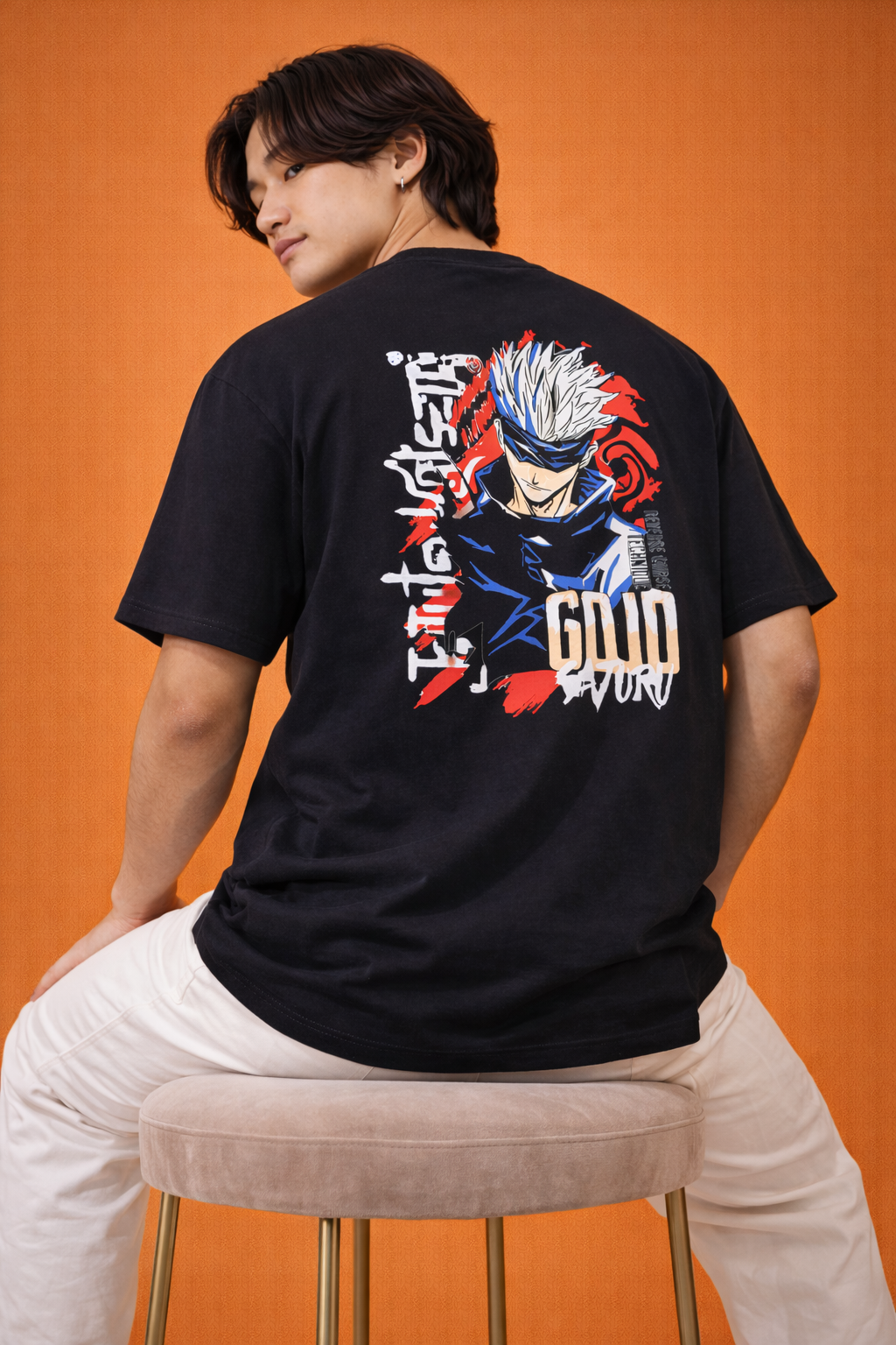 Anime Limitless Sorcerer | Back Print Oversized T-Shirt | Men