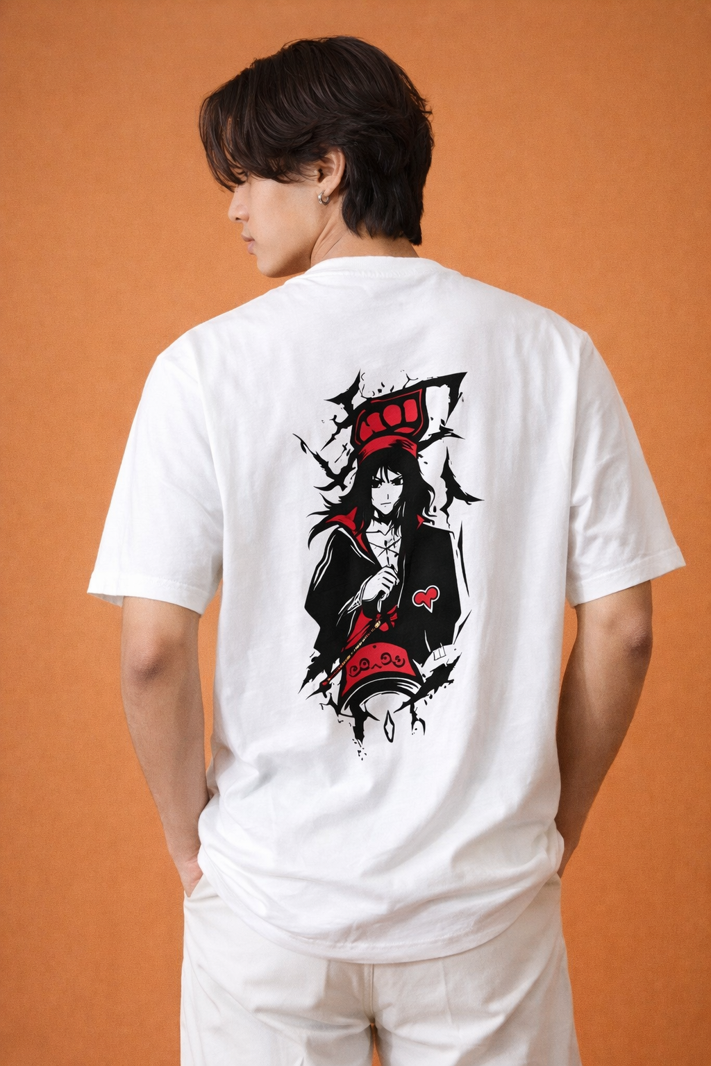 Anime Shadow Warrior | Back Print Oversized T-Shirt | Men