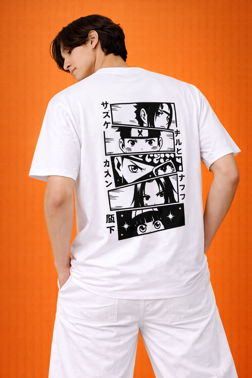 Anime Eyes Panel | Graphic Print | Oversized T-Shirt | Men