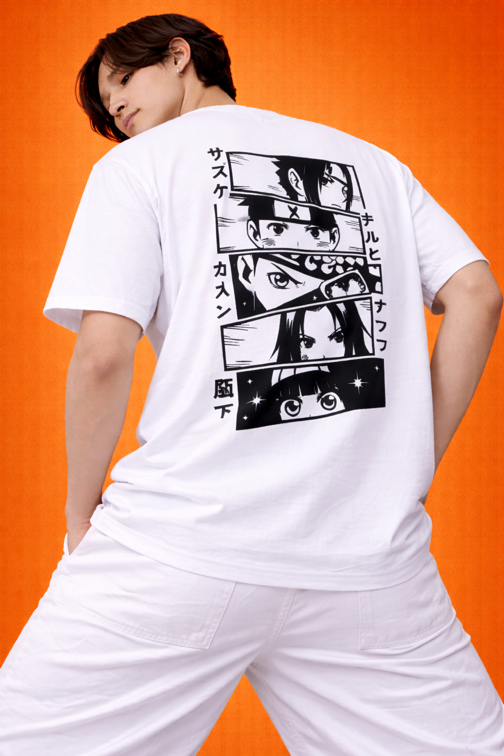 Anime Eyes Panel | Graphic Print | Oversized T-Shirt | Men
