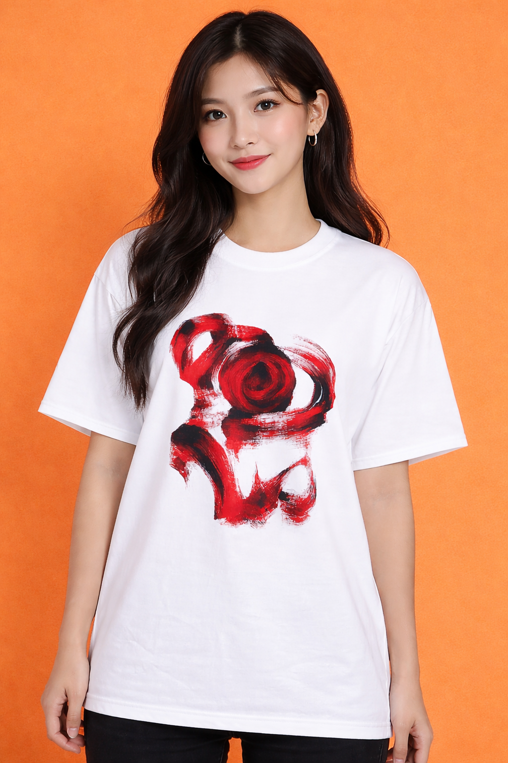 Abstract Love Art | Oversized T-Shirt |  Premium Cotton Streetwear | Women