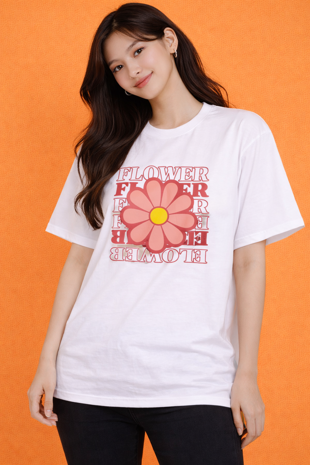 Retro Flower | Graphic Print | Oversized T-Shirt | Women