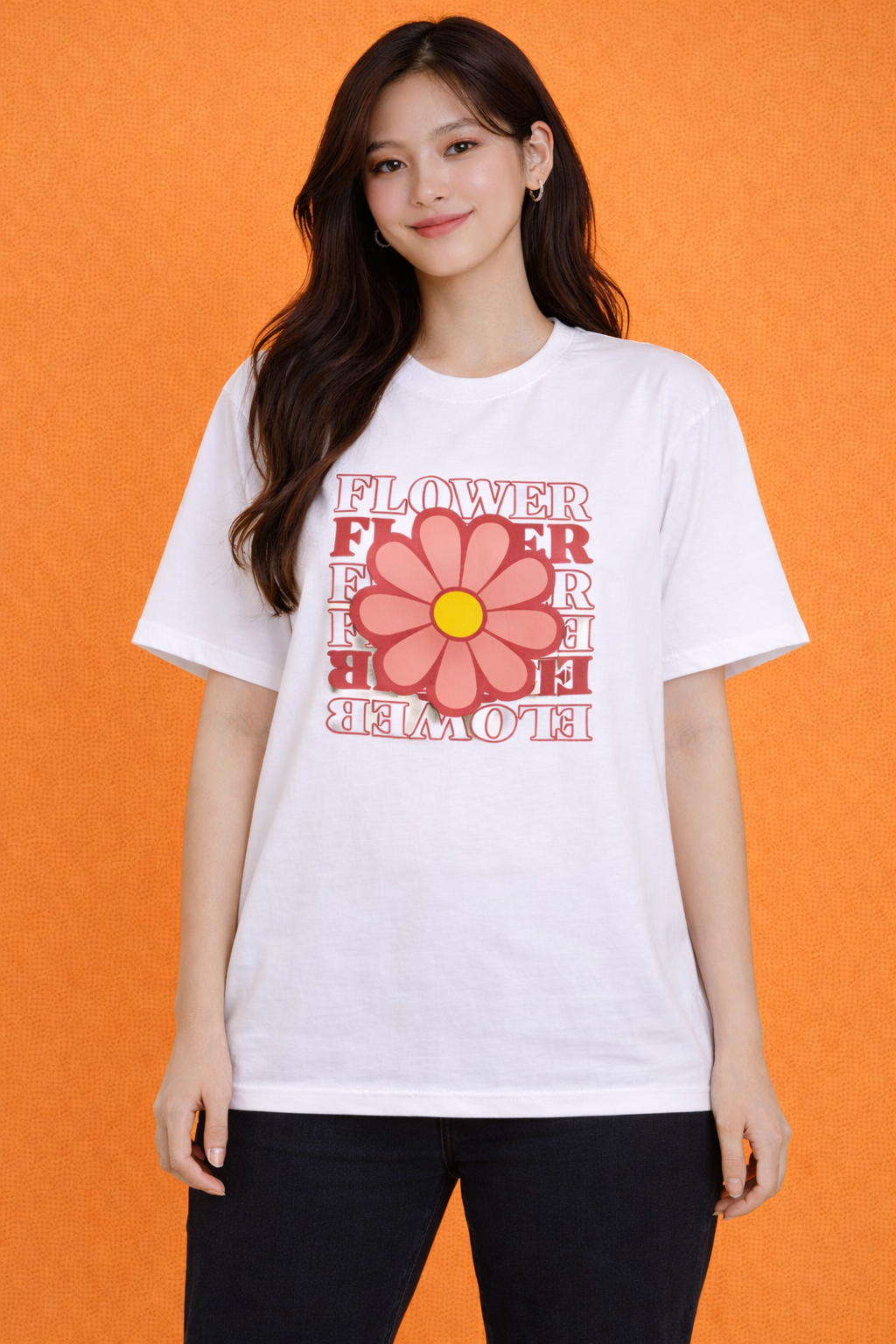 Retro Flower | Graphic Print | Oversized T-Shirt | Women