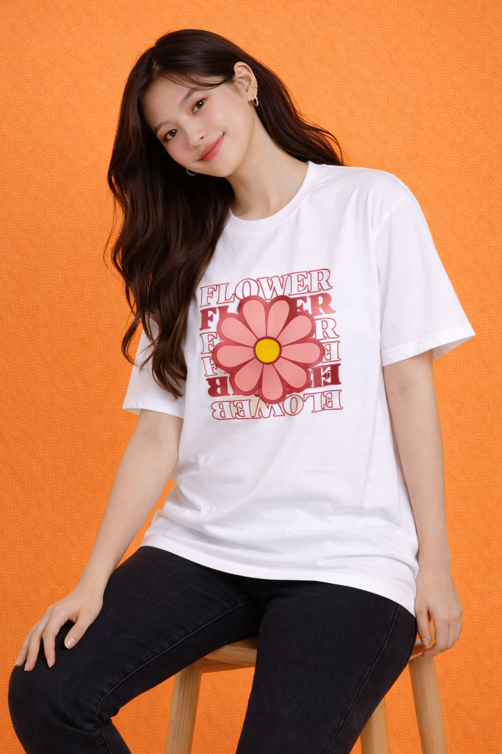 Retro Flower | Graphic Print | Oversized T-Shirt | Women