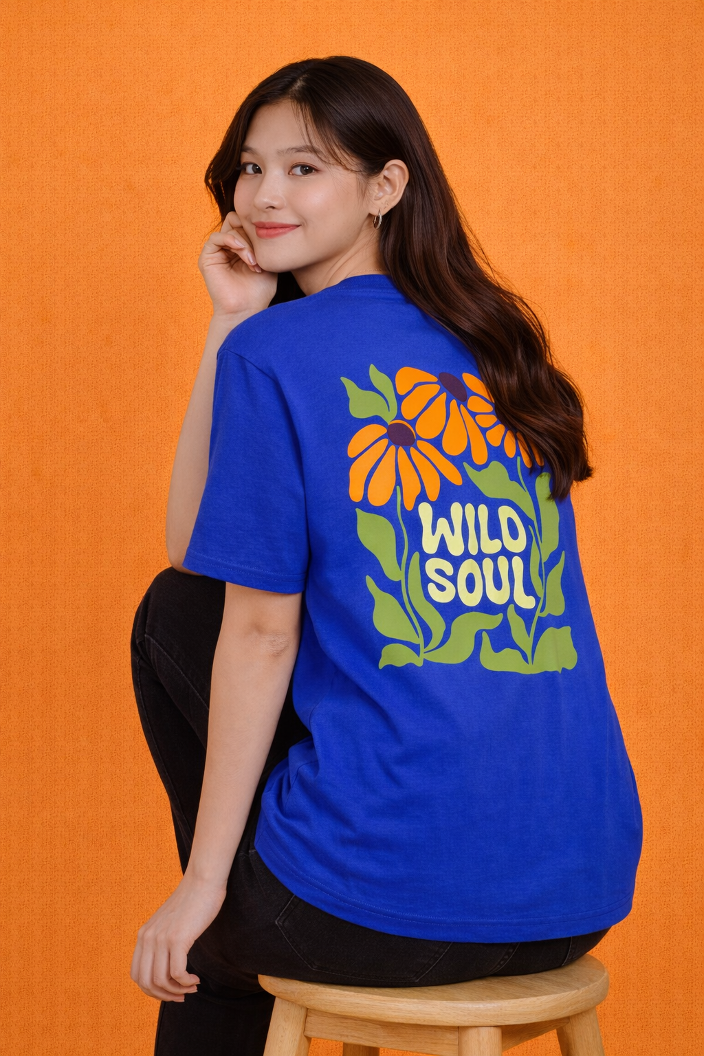 Wild Soul Floral | Back Graphic Print | Oversized T-Shirt | Women