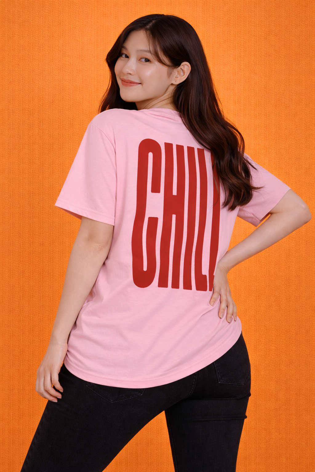 CHILL Wavy Text | Graphic Print |Oversized T-Shirt | Women