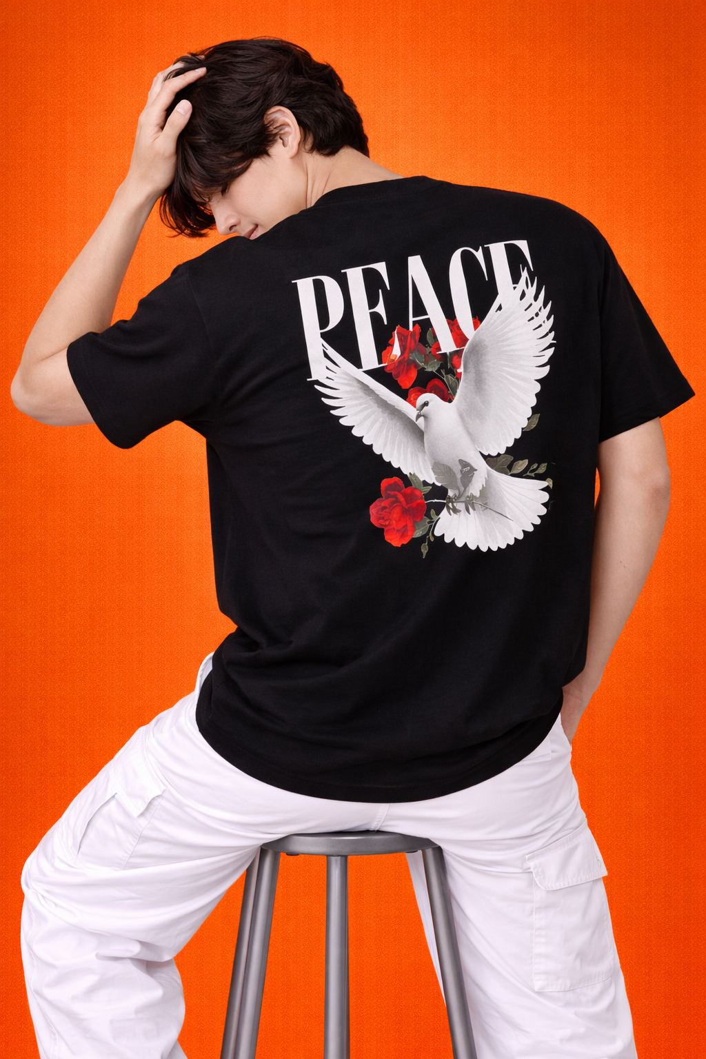 Dove & Roses Peace | Oversized T-Shirt| Men