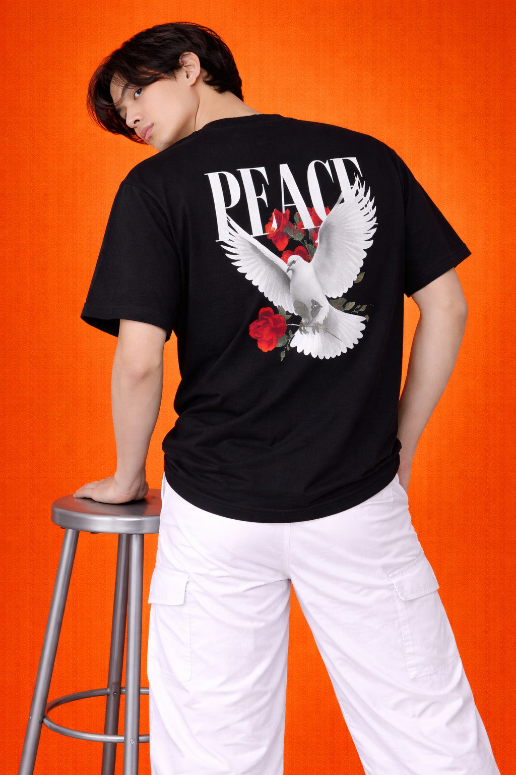 Dove & Roses Peace | Oversized T-Shirt| Men