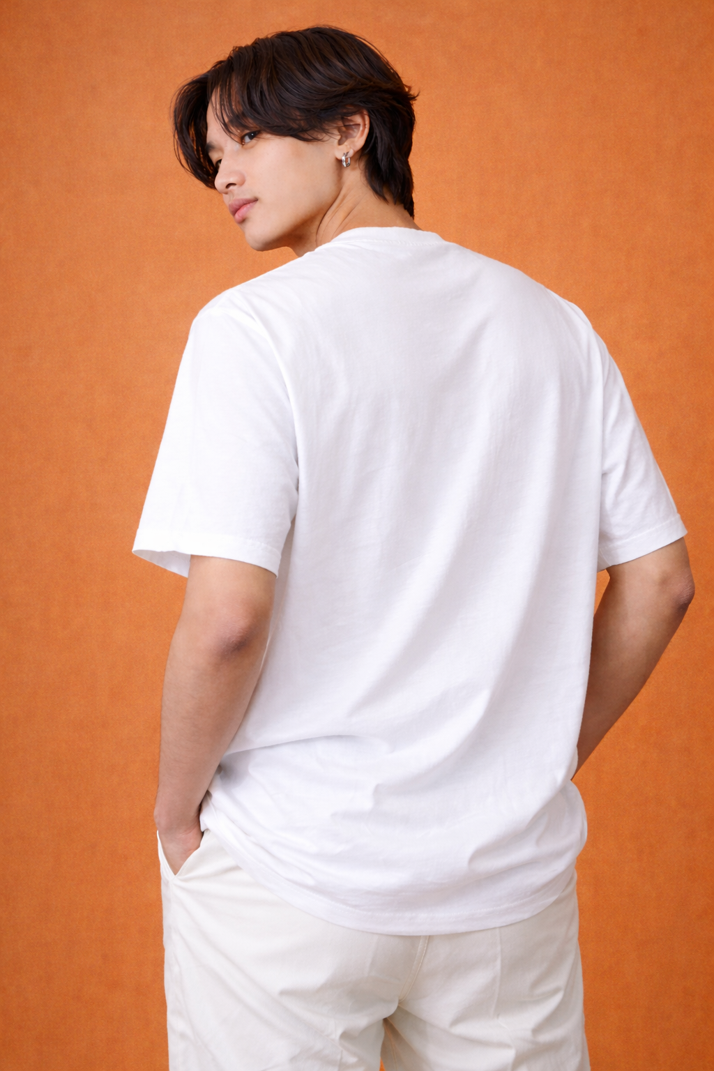 Blue Evil Eye | Minimal White | Oversized T-Shirt | Men