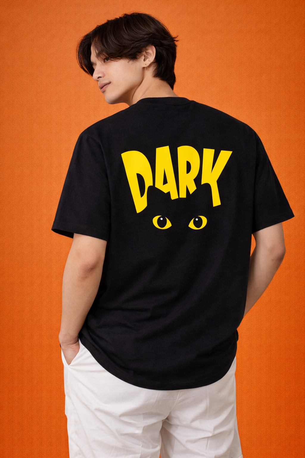Dark Cat Eyes | Graphic Print | Oversized T-Shirt | Men