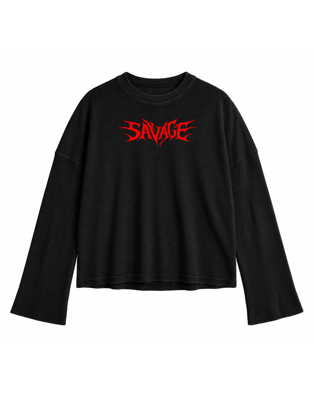 Savage Waffle Knit Oversized Tee