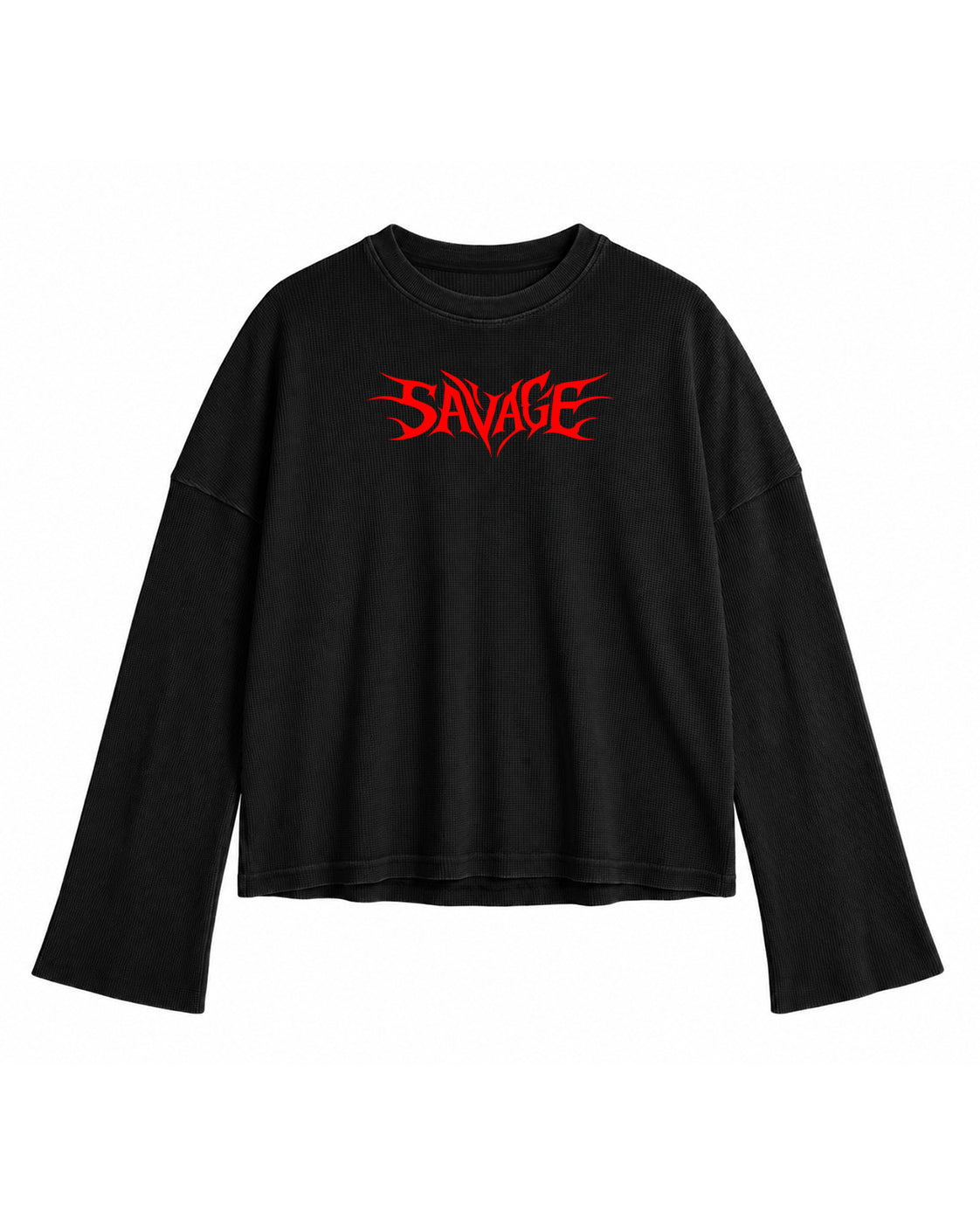 Savage Waffle Knit Oversized Tee